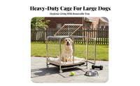Dog Cage with Removable Tray Easy to Clean Large Dog Crate with Wheels Rust Resistant for Medium Dogs, Indoor, Outdoor