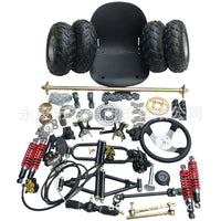 Custom Go-Kart with Triple Disc Brakes, Four Wheels, Front and Rear Suspension, Steering Wheel, 1m Rear Axle