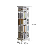 360 Degree Revolving Bookcase Solid Wood Floor Standing Book Rack Space Saving