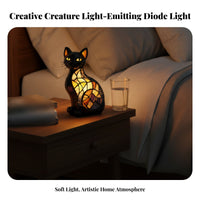 Resin Dog Series Decoration, LED Night Light, Creative Animal Sculpture, Plug-In Button, Desktop Home Decor
