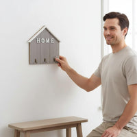 Wooden Key Rack with Hooks Nordic Design Decorative Wall Hook Rack Solid Wood