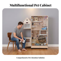 Easy to Easy-cleanConditioned Chinchilla Enclosure Pull-out Drawer Pet Cabinet Gnaw-resistantSafe Rodent Enclosure Ventilated Design for Families with Children, Indoor, Indoors, Living Room, Bedroom