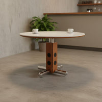 Sintered Stone Dining Table Scratch-Resistant Round Dining Table Home Furniture Space-Saving for Cafe