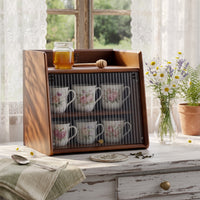 Cabinet with Flip-up Door Compact Tabletop Cabinet Enclosed for Tea Station