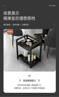 麻将桌边茶几茶水架可移动双层小边几棋牌室打牌专用迷你茶水桌子