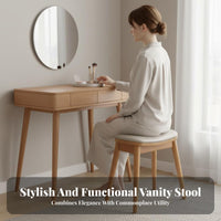Padded Makeup Stool Compact Size Bean-Shaped Padded Stool Space-Saving for Women