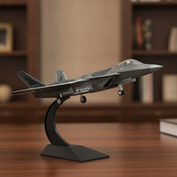 1/48 J-20 Model Diecast Fighter Jet Model with Display Stand Alloy Low-Observable Aircraft for Aviation Fans