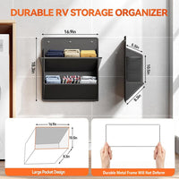 RV Double-Layer Door Shoe Rack Wall-Mounted with Hooks