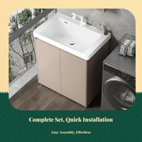 Ceramic sink with cabinet vanity