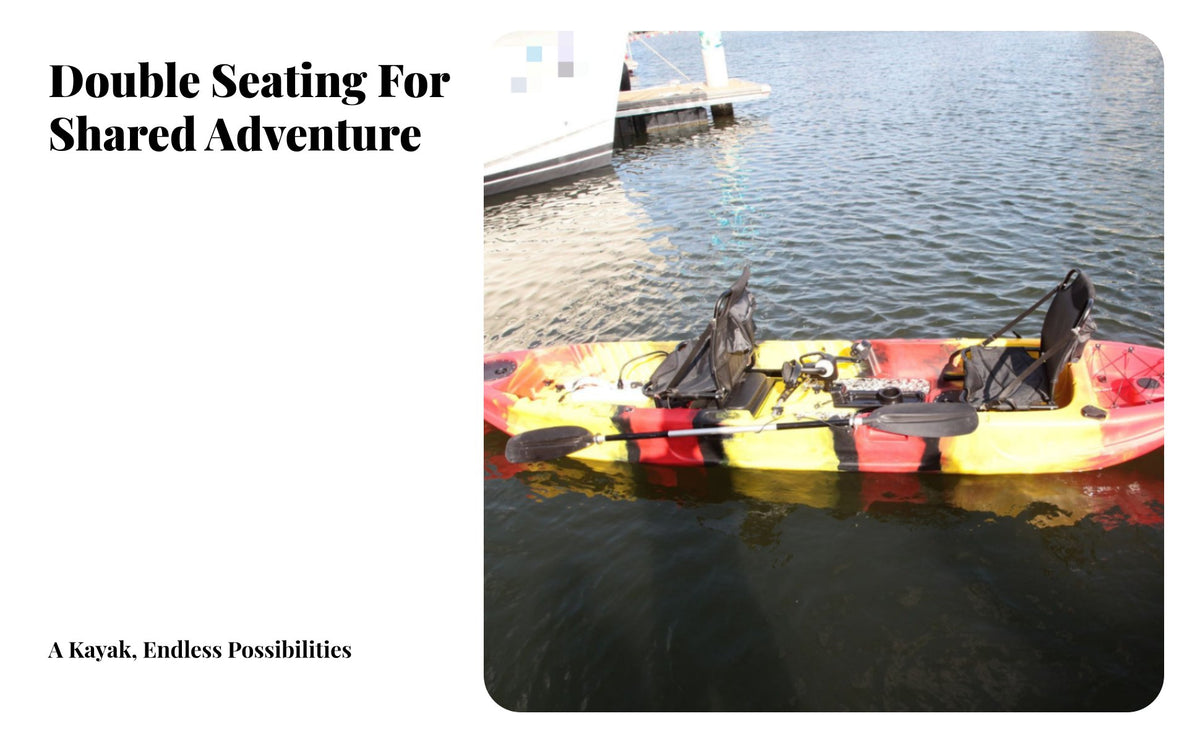 Two-Person Pedal Kayak Hands Propulsion 2 Person Fishing Kayak Motor Ready Watercraft for Kayakers, Families, Recreation, Calm Water, Coastal Areas