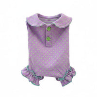 Collared Dog Jumpsuit Polka Spotted Pet Bodysuit Cute Ruffle Pet Romper for Daily Wear, Photo Photography