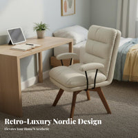 Upholstered Swivel Armchair Multi-Use Desk Chair With Armrests for Adults, Women