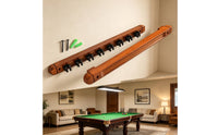 Billiard Cue Rack with 8 Slots Compact Wall Mount Pool Cue Rack Hardwood