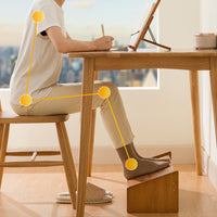 Under-Desk Footrest Stool, Bamboo, Modern Minimalist, Non-Folding