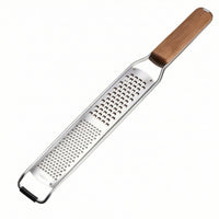 Non-Slip Stainless Steel Grater with Wooden Handle Ergonomic Cheese Grater with Handle Heavy Duty Citrus Zester with Protective Cover Sleeve Fine for Home Cooks, Chefs, Baking
