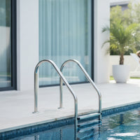 Stainless Steel Split Pool Ladder Polished Pool Ladder with Handrails Long-Lasting Sturdy for in-Ground Pools