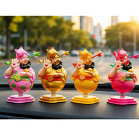 4 Pieces Deity Figurine with Spring Decorative Car Ornament Whimsical