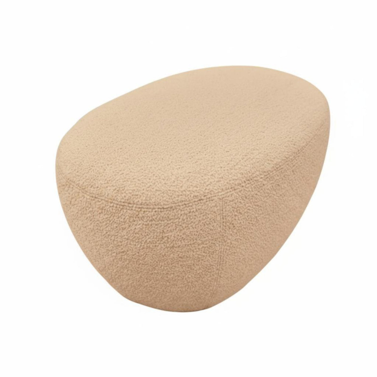 Pebble-Shaped Pouf Minimalist Design Upholstered Stool Space-Saving for Adults