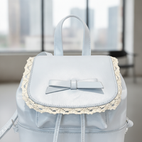 Casual Solid Color PU Leather Backpack for Women, Fashionable Korean Style School Bag