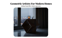 Polyhedron Side Table Artistic Design Nightstand Geometric Shape for Living Room