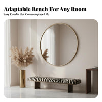 Light Luxury Sculptural Ribbon-Base Ottoman signature-design Upholstered Bench Italian Inspired Accent Furniture Modern Aesthetic for Homeowners, Apartment Dwellers, Families, Bedroom, Entryway, Hallway, Living Room