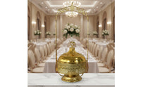 Gold Buffet Chafing Dish Large Capacity Chafing Dish Leak-Resistant Design 8L Buffet Warmer for Hotels, Banquet