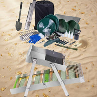 Lightweight Sluice Box Kit Easy Setup Aluminum Gold Sluice Foldable Design Portable Gold Prospecting Tool Beginner Friendly for Prospectors, Hobbyists, Beginners, River, Stream, Creek