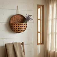 Woven Wall Basket Easy to Hang Round Wall Basket Rustic Charm for Living Room