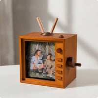 Retro TV Photo Frame Rechargeable Decor Compact for Desk