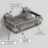 Sink Metal Over the Dish Drying Rack, Versatile Draining with Tray for Kitchen Countertop, No-Drill Cloth Holder, Rectangular Organizer for Students