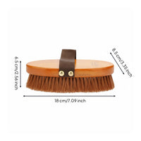 Horse Grooming Brush Woven Handle Strap Wooden Horse Brush Dense Bristles Pet Supply