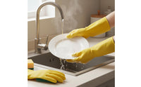 Yellow Dishwashing Gloves All-Purpose Reusable Latex Household Cleaning Mitts for Women, Men, General Housekeeping, Laundry