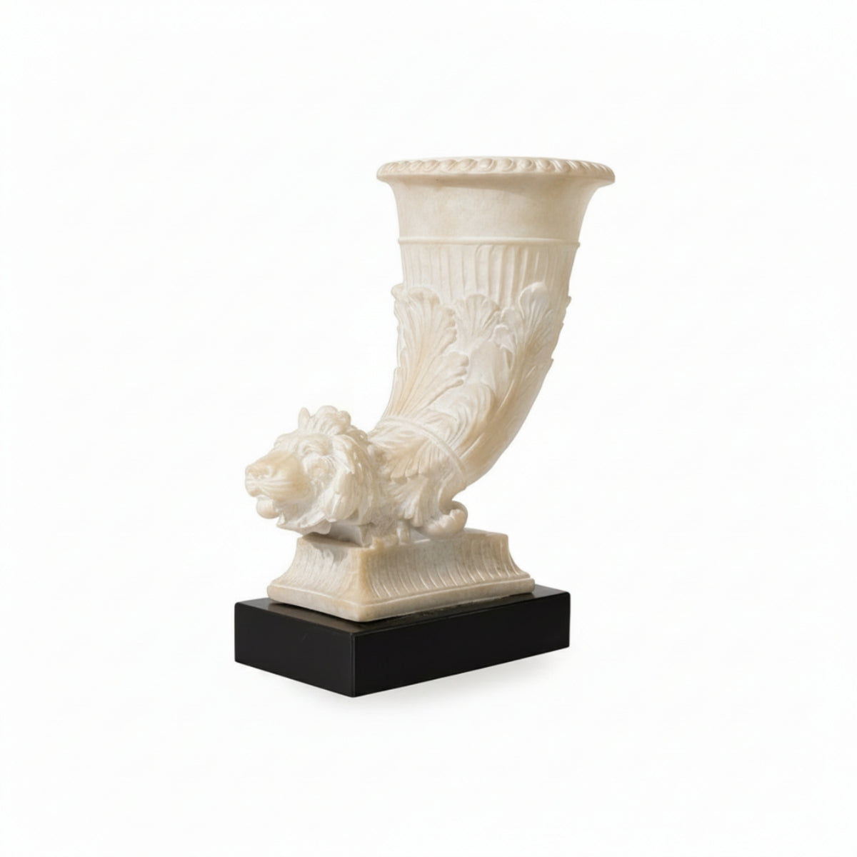Sculptural Vase with Lion Head Base Creative Lion Head Ornament Contemporary