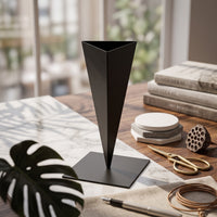 Cone Vase with Square Base Tapered Flower Holder Tall for Entryway, Minimalists