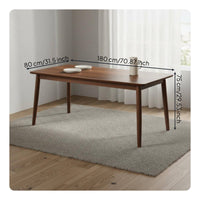 Rectangular Dining Table and Chairs Space Saving Walnut Wood Dining Furniture Modern Design Wooden Table and Chairs for Families, Home