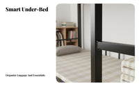 Metal Bunk Bed High Guardrail Metal Bunk Bed Frame Full-Length Guardrails Bedroom Furniture for Students, Adults, Dormitory, Dorm Room Quarters