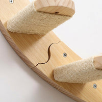 Cat Climbing Wall with Wood Shelf and Perch, Modern Indoor Frame Featuring House and Textured Surface, Wall Mounted Treads for Large Kitten Play