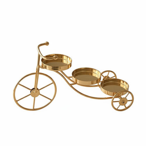 Decorative Candle Stand Light Luxury 3-Candle Holder Centerpiece Romantic Atmosphere Decorative Metal Tricycle for Restaurant