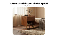 Modernist Inspired Bedside Cabinet with Storage Vintage aesthetic Retro End Table with Open Shelf Space-Saving Nightstand Minimalist Look for Renters, Homeowners, Students, Small Spaces, Apartment, Guest Room, Sofa Side