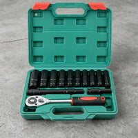 Socket Wrench Set with Case Resistant Socket Wrench Set Heat-Treated Tool Kit for Mechanics, Home Handypersons, Garage, Workshop, Home Maintenance