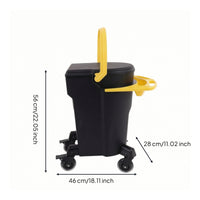 Rolling Car Wash Bucket with Handle Sturdy Bucket with Casters for Garage, Driveway
