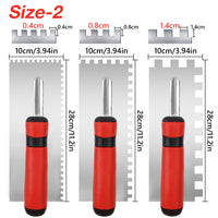 6-Piece Square Groove Trowel Set, Stainless Steel, Rust and Corrosion Resistant
