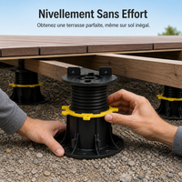 Adjustable Pedestal Support for Stone, Wood-Plastic Keel, Water Features, and Fountains