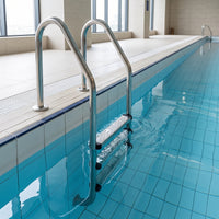 Stainless Steel Pool Ladder Step Anti-Slip Pool Ladder Step with End Fittings Rust-Resistant Brushed Metal for Maintenance Professionals