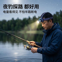 Outdoor Headband Induction Headlamp with Strong Light, Rechargeable, Long Battery Life, Ultra-Light for Night Fishing