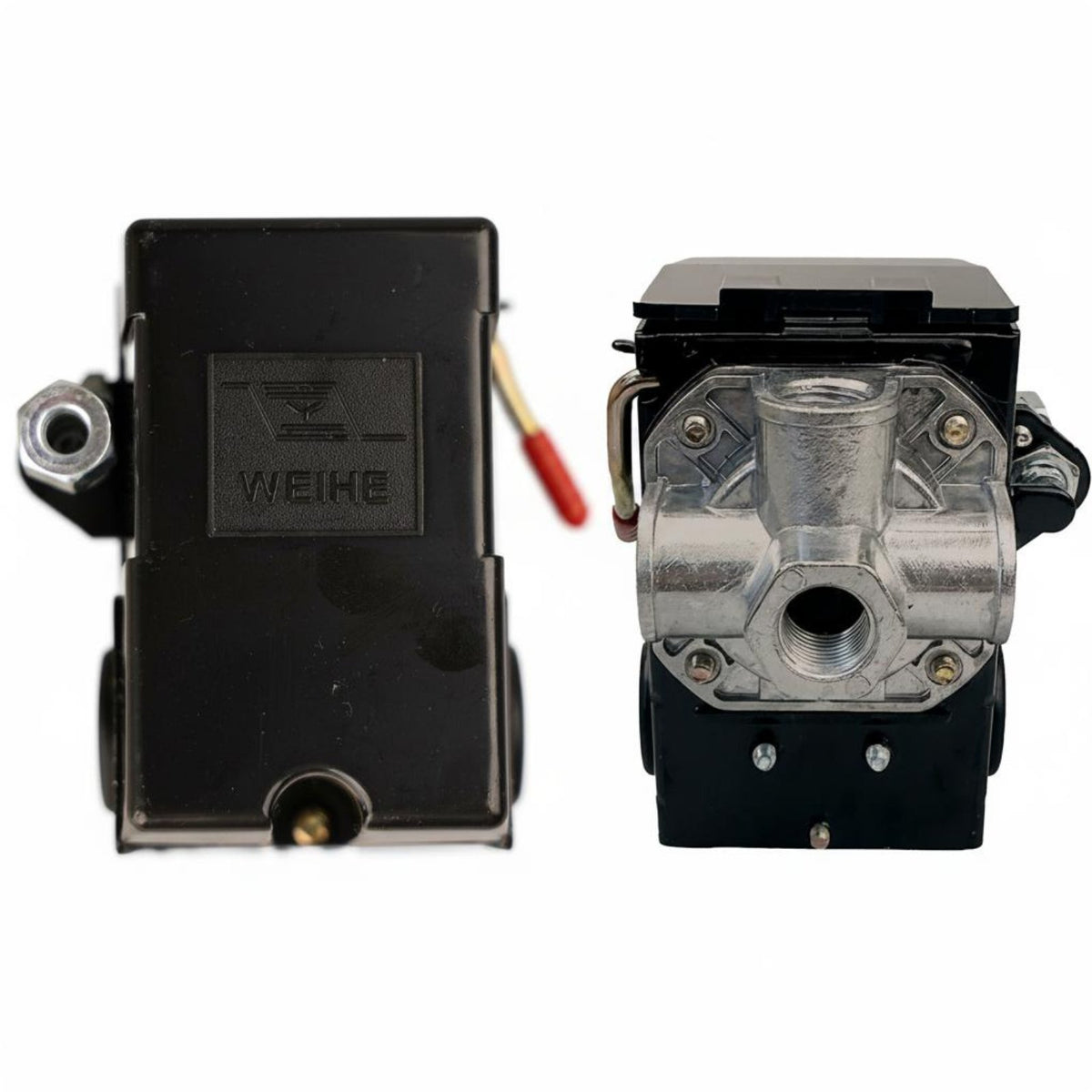 Red Handle Air Compressor Pressure Switch 90-125 PSI 4 Port Pressure Control Switch Pneumatic Component