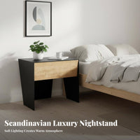 Single-Drawer Bedside unit with exposed Shelf Minimalist Design Nightstand