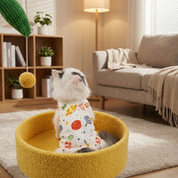 Dog Recovery Suit and Cat Recovery Suit, Polyester Post-Surgery Pet Clothing with Fasteners, Unisex Anti-Lick Post-Operative Pet Clothing Patterned