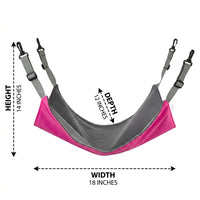 Cat Hammock and Hanging Cat Bed, Textile Cat Swing with 4 Strap Hanging Support, Washable Cat Cage Hammock Indoor Pet Cage Accessory 142