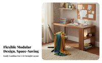 L-shaped Desk Bookshelf Multi-functional Corner Computer Desk Study Table Storage Cabinet with Solid Wood Board Suitable for Students Professionals Dorm Room Home Workspace